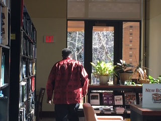 Dr. Edmondson leaves the library